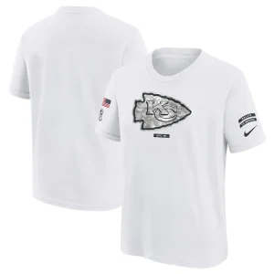 Kansas city chiefs nike youth 2024 salute to service t shirt White