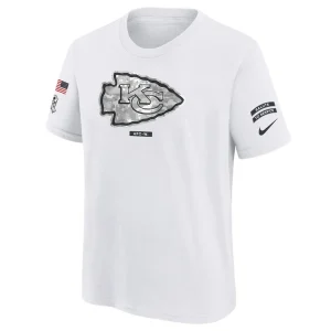 Kansas city chiefs nike youth 2024 salute to service t shirt White Yth M