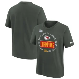 Kansas city chiefs nike youth super bowl lvii champions locker room trophy collection t shirt anthracite Multi
