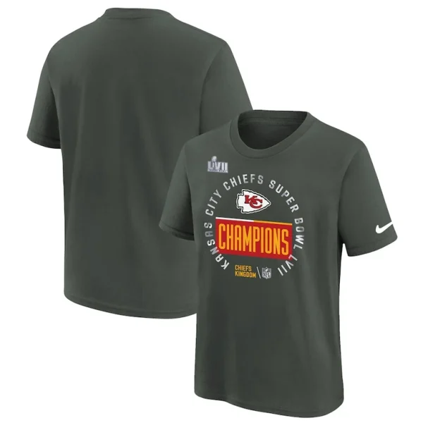 Kansas city chiefs nike youth super bowl lvii champions locker room trophy collection t shirt anthracite Multi