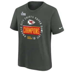 Kansas city chiefs nike youth super bowl lvii champions locker room trophy collection t shirt anthracite Multi Yth M