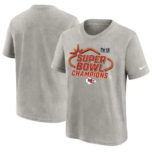 Kansas city chiefs nike youth super bowl lviii champions locker room trophy collection t shirt Gray