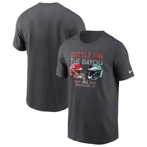 Kansas city chiefs vs. philadelphia eagles nike super bowl lix matchup t shirt anthracite Multi