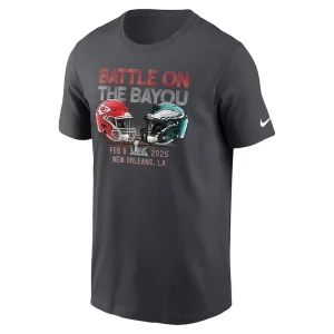 Kansas city chiefs vs. philadelphia eagles nike super bowl lix matchup t shirt anthracite Multi M