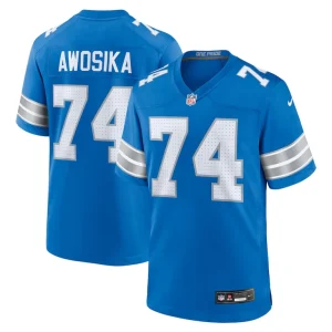Kayode awosika detroit lions nike team game jersey Blue