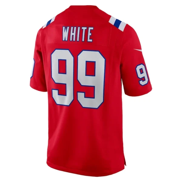 Keion white new england patriots nike alternate team game jersey Red L