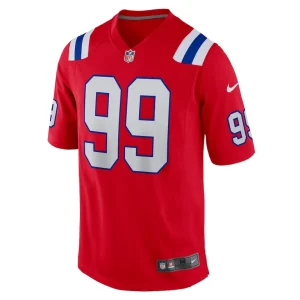 Keion white new england patriots nike alternate team game jersey Red M