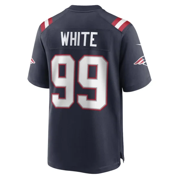 Keion white new england patriots nike game jersey Navy L