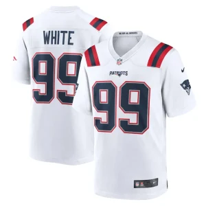 Keion white new england patriots nike game jersey White