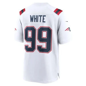 Keion white new england patriots nike game jersey White L