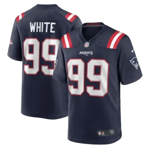 Keion white new england patriots nike team game jersey Navy
