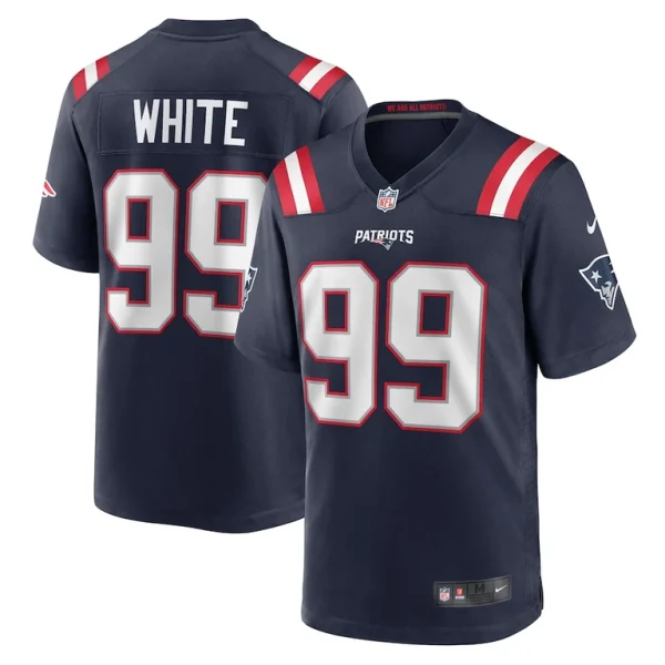 Keion white new england patriots nike team game jersey Navy