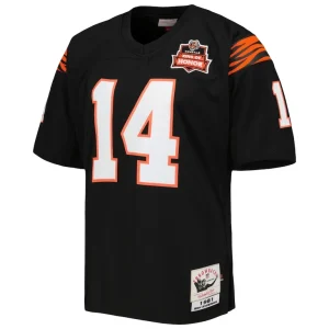 Ken anderson cincinnati bengals 1981 mitchell ness authentic throwback retired player jersey Black 40