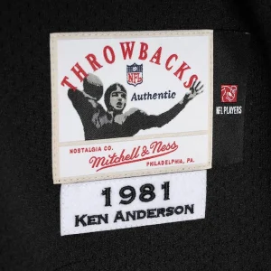 Ken anderson cincinnati bengals 1981 mitchell ness authentic throwback retired player jersey Black 52