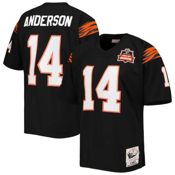 Ken anderson cincinnati bengals 1981 mitchell ness authentic throwback retired player jersey Black