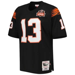 Ken riley cincinnati bengals 1981 mitchell ness authentic throwback retired player jersey Black 40