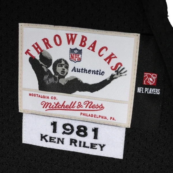 Ken riley cincinnati bengals 1981 mitchell ness authentic throwback retired player jersey Black 52