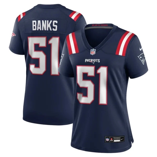 Keshawn banks new england patriots nike womens game jersey Navy
