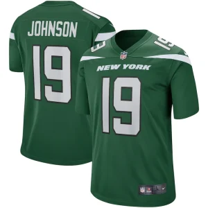Keyshawn johnson new york jets nike game retired player jersey Gotham green