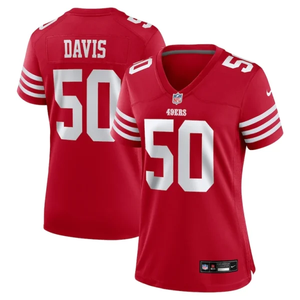 Khalil davis san francisco 49ers nike womens team game jersey Scarlet