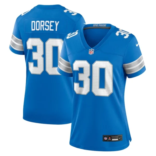 Khalil dorsey detroit lions nike womens team game jersey Blue