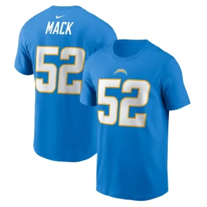 Khalil mack los angeles chargers nike player name number t shirt Powder blue