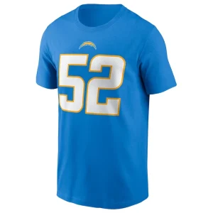 Khalil mack los angeles chargers nike player name number t shirt Powder blue M