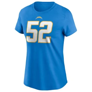 Khalil mack los angeles chargers nike womens player name number t shirt Powder blue M