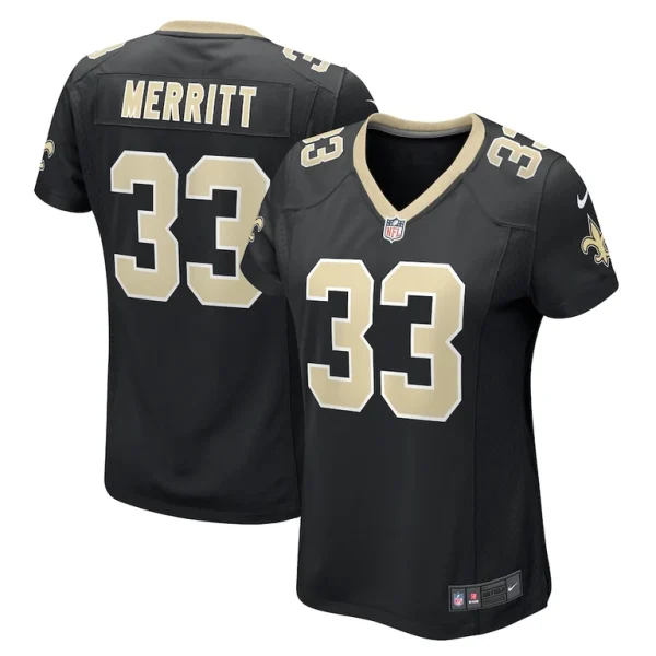 Kirk merritt new orleans saints nike womens team game jersey Black