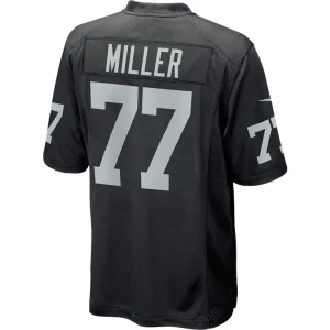 Kolton miller las vegas raiders nike game player jersey Black L