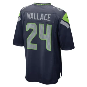 Kvon wallace seattle seahawks nike game jersey College navy L