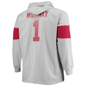 Kyler murray arizona cardinals achopeca big tall player name number pullover hoodie Heathered gray 4XB