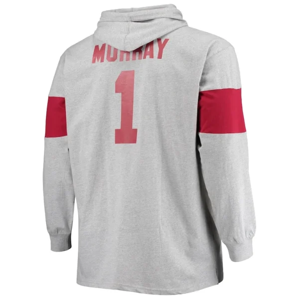 Kyler murray arizona cardinals achopeca big tall player name number pullover hoodie Heathered gray 4XB