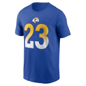 Kyren williams los angeles rams nike player name number t shirt Royal M