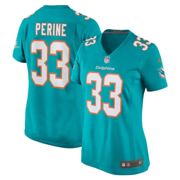 Lamical perine miami dolphins nike womens home game player jersey Aqua