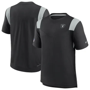 Las vegas raiders nike 2022 sideline tonal logo performance player t shirt Black