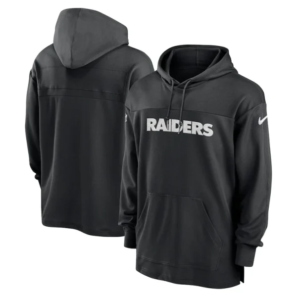 Las vegas raiders nike 2023 sideline lightweight performance hooded top Black