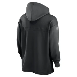 Las vegas raiders nike 2023 sideline lightweight performance hooded top Black L