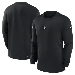 Las vegas raiders nike 2023 sideline performance long sleeve t shirt Black