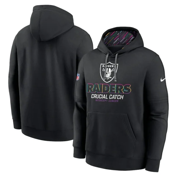 Las vegas raiders nike 2024 nfl crucial catch club pullover hoodie Black