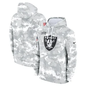 Las vegas raiders nike 2024 salute to service club fleece pullover hoodie Arctic camo