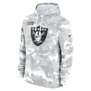 Las vegas raiders nike 2024 salute to service club fleece pullover hoodie Arctic camo M