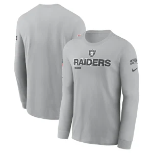 Las vegas raiders nike 2024 salute to service long sleeve t shirt Gray