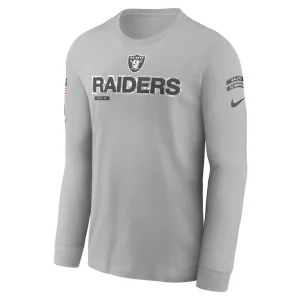 Las vegas raiders nike 2024 salute to service long sleeve t shirt Gray M