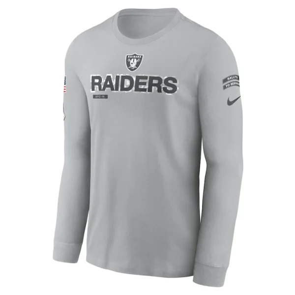 Las vegas raiders nike 2024 salute to service long sleeve t shirt Gray M