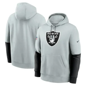 Las vegas raiders nike 2024 sideline club pullover hoodie Silver
