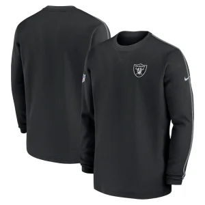 Las vegas raiders nike 2024 sideline coaches long sleeve top Black