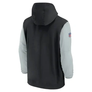 Las vegas raiders nike 202425 sideline pre game player 12 zip hoodie jacket Blacksilver L