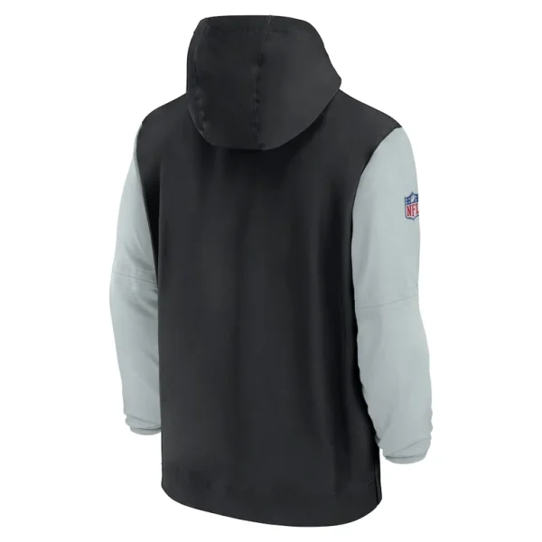 Las vegas raiders nike 202425 sideline pre game player 12 zip hoodie jacket Blacksilver L