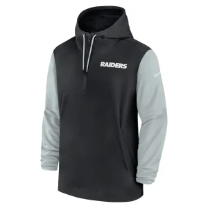 Las vegas raiders nike 202425 sideline pre game player 12 zip hoodie jacket Blacksilver M